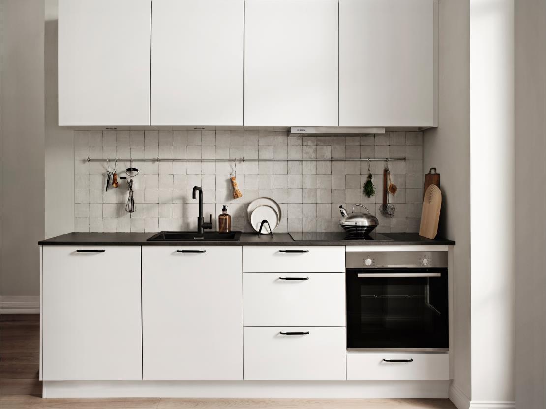 cocina blanca con tirador