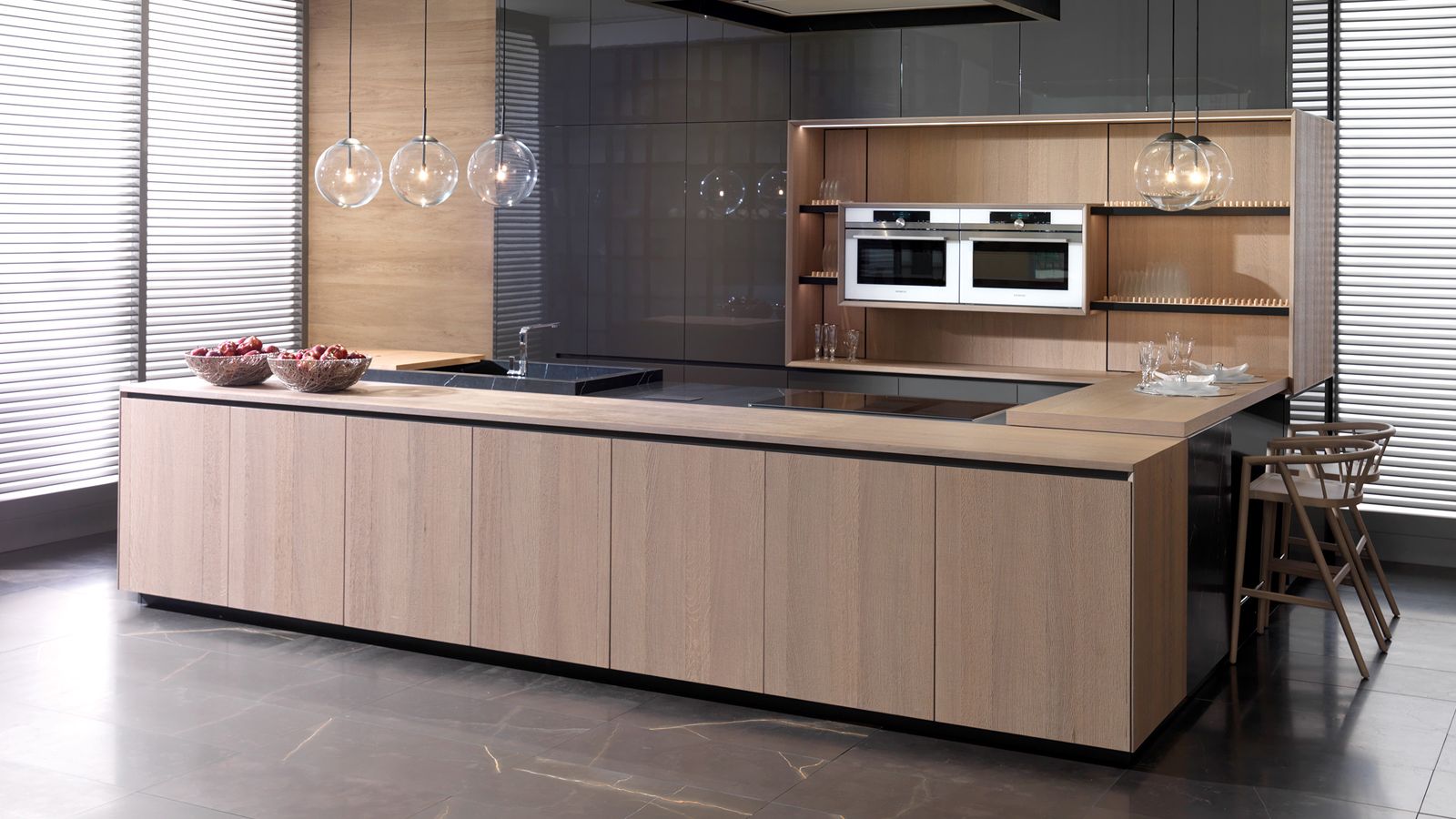 Cocina premium con apertura con perfil gola