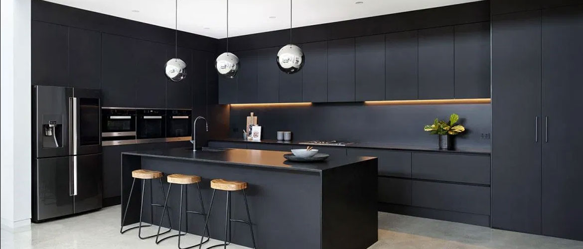 Cocina premium con apertura con perfil gola
